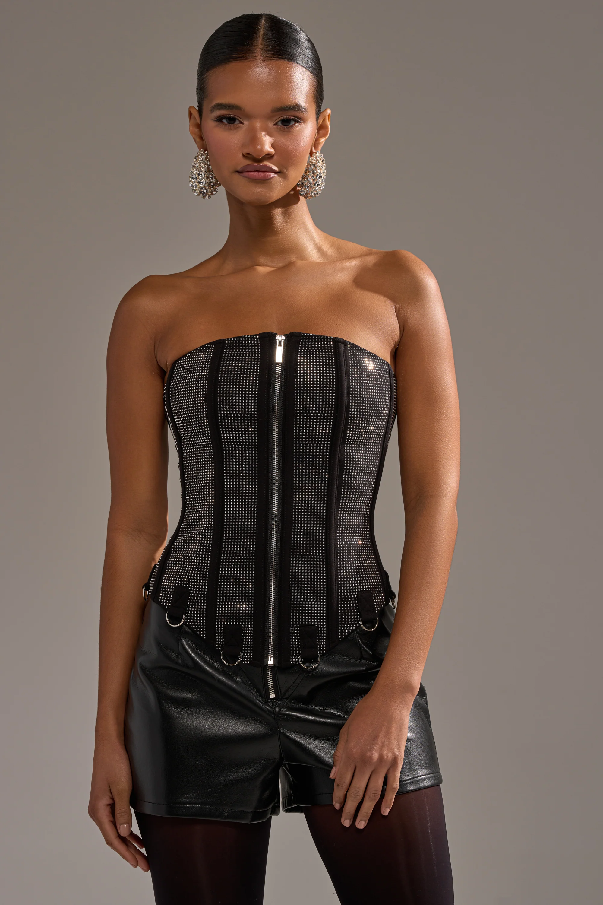 MORE CHAMPAGNE PLEASE RHINESTONE CORSET - Akira Wear