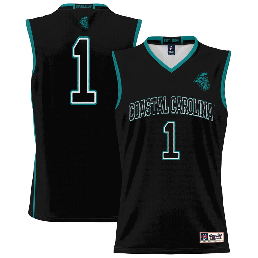 Youth GameDay Greats #1 Black Coastal Carolina Chanticleers Lightweight Basketball Jersey - Jersey