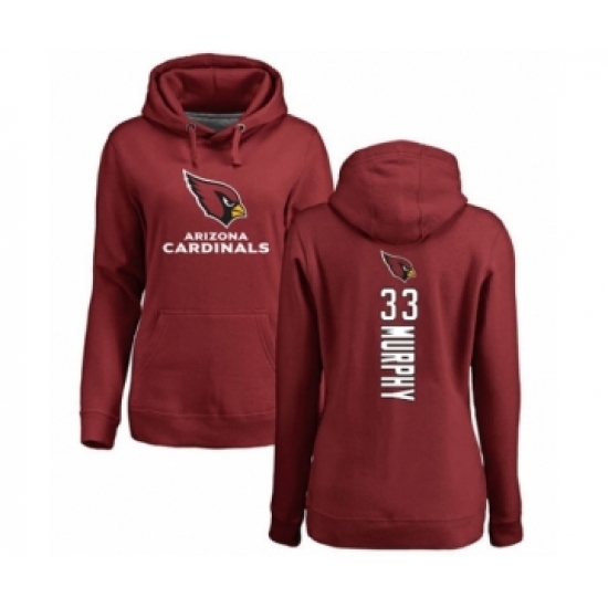 Football Women's Arizona Cardinals #33 Byron Murphy Maroon Backer Pullover Hoodie - Jersey