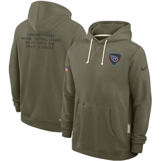Men's Tennessee Titans Olive 2025 Salute to Service Pullover Hoodie - Jersey