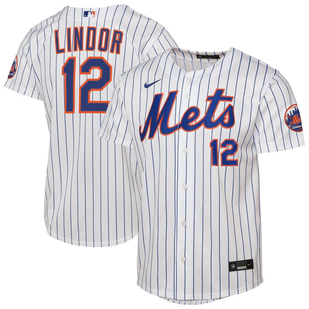 Youth New York Mets Francisco Lindor Nike White Home Stadium Player Jersey - Jersey