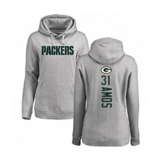 Football Women's Green Bay Packers #31 Adrian Amos Ash Backer Hoodie - Jersey