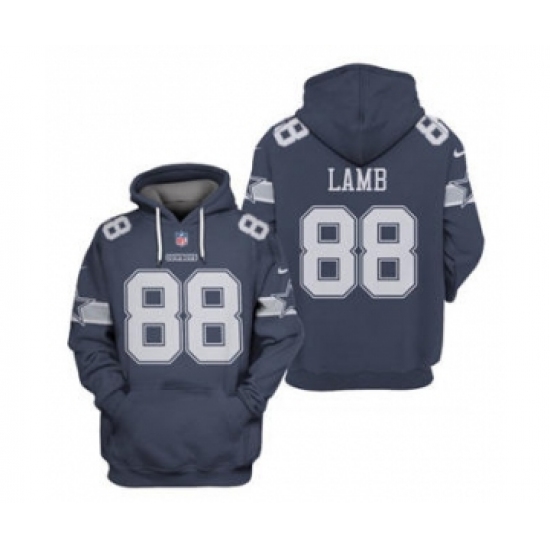Men's Dallas Cowboys #88 CeeDee Lamb 2021 Navy Pullover Football Hoodie - Jersey