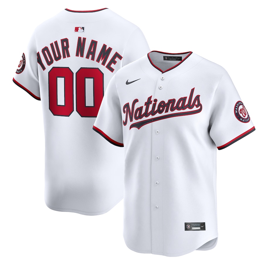 Youth Washington Nationals Nike White Home Custom Limited Jersey - Jersey