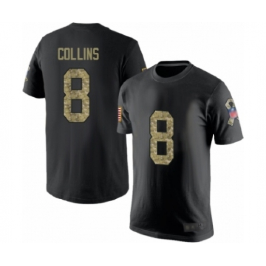 Football New England Patriots #8 Jamie Collins Black Camo Salute to Service T-Shirt - Jersey