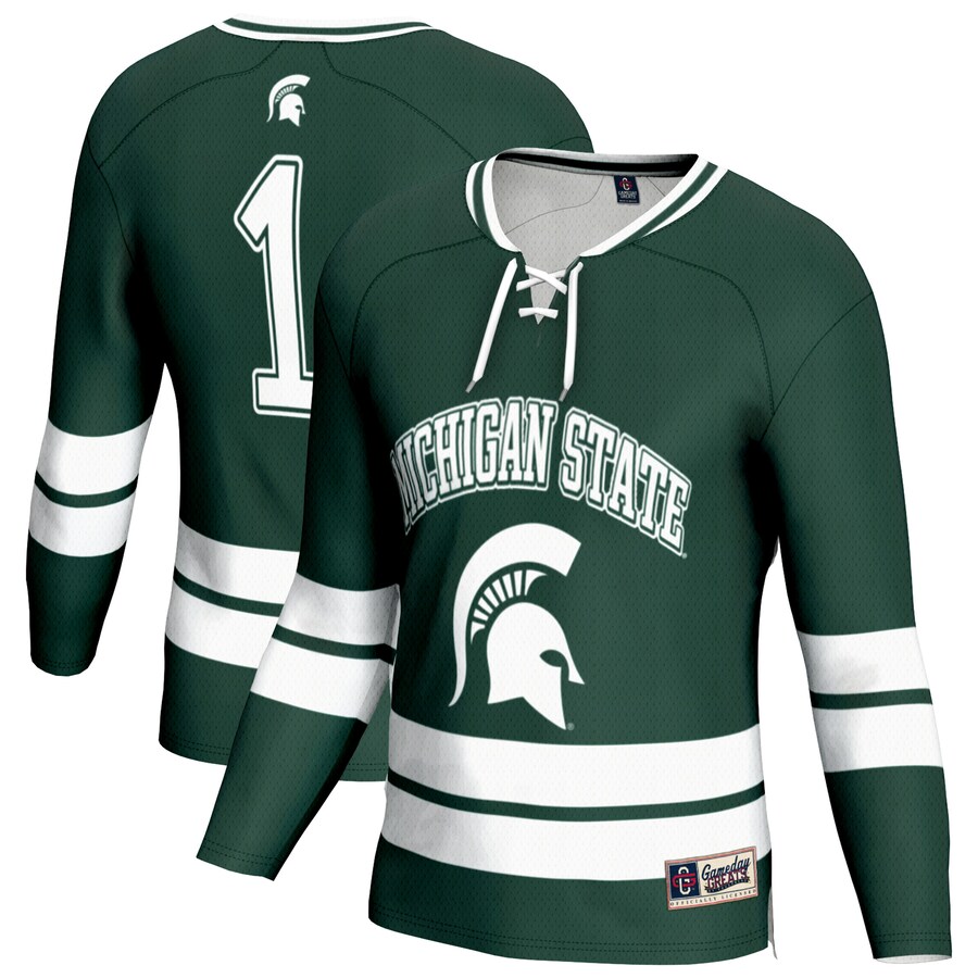 Youth GameDay Greats Green Michigan State Spartans Lightweight Fashion Men's Hockey Jersey - Jersey