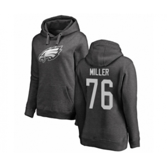 Women's Philadelphia Eagles #76 Shareef Miller Ash One Color Pullover Hoodie - Jersey