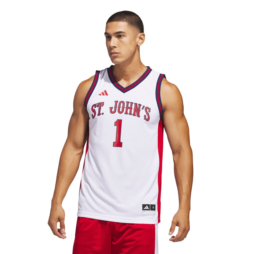 Men's adidas White St. John's Red Storm Home Replica Basketball Jersey - Jersey
