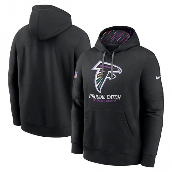 Men's Atlanta Falcons Black 2024 Crucial Catch Club Pullover Hoodie - Jersey