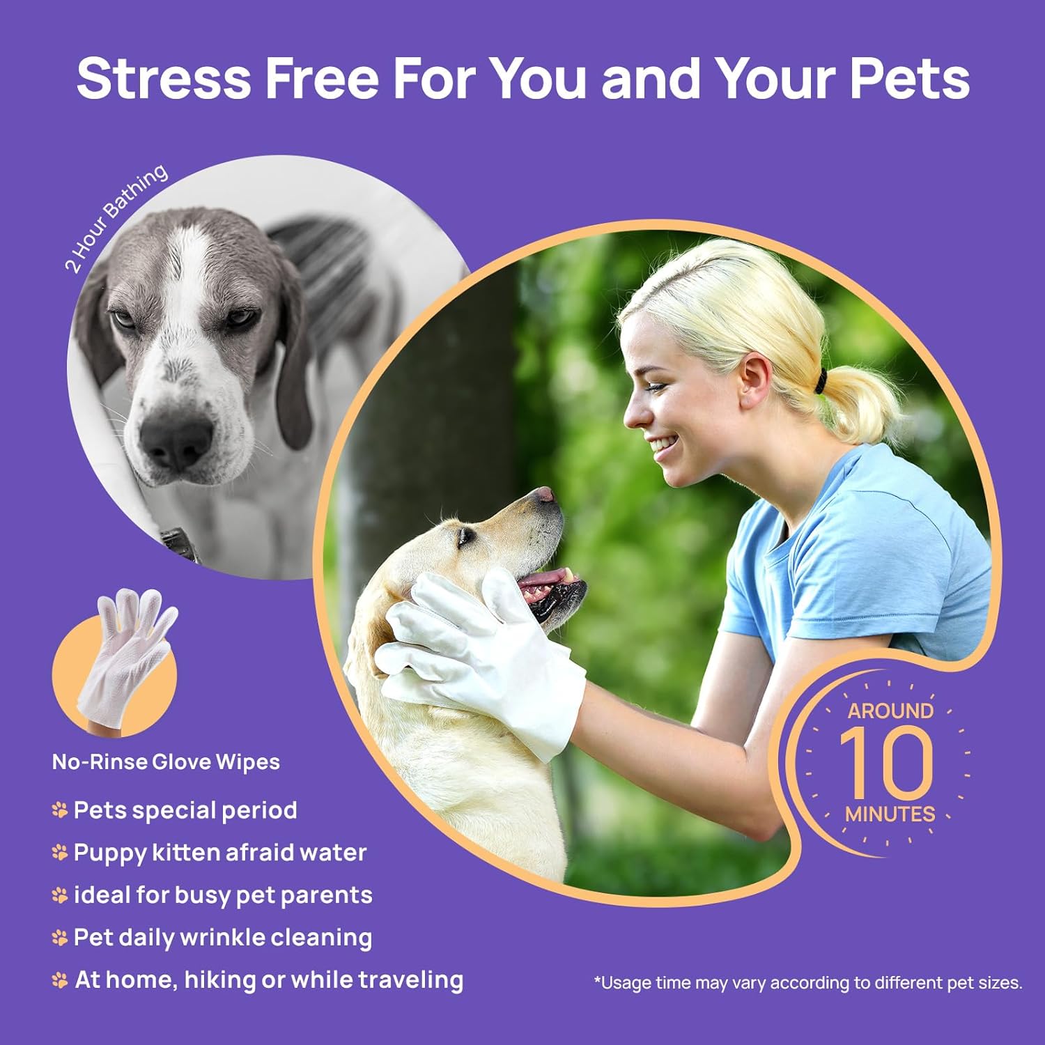 HICC Pet Grooming Glove Wipes