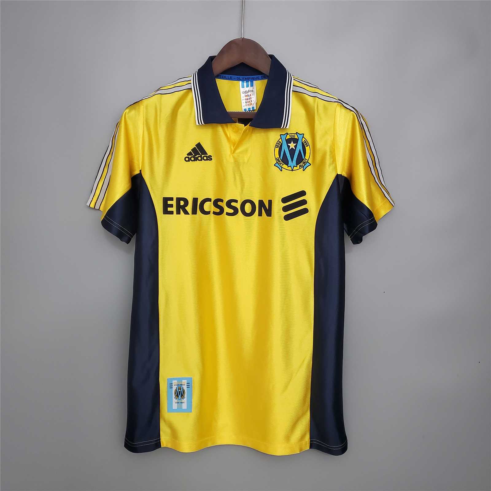 Marseille Retro Soccer Jersey Away Custom Shirt 1998-99 - Jersey