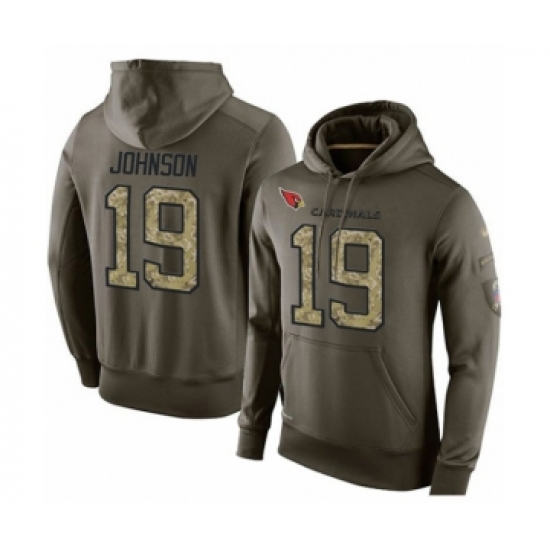 Football Arizona Cardinals #19 KeeSean Johnson Green Salute To Service Men's Pullover Hoodie - Jersey