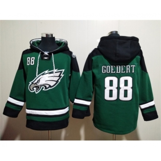 Men's Philadelphia Eagles #88 Dallas Goedert Green Lace-Up Pullover Hoodie - Jersey
