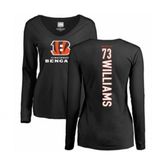 Football Women's Cincinnati Bengals #73 Jonah Williams Black Backer Long Sleeve T-Shirt - Jersey