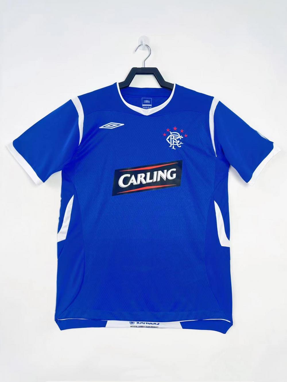 Rangers FC Retro Soccer Jersey Home Custom Shirt 2008-09 - Jersey