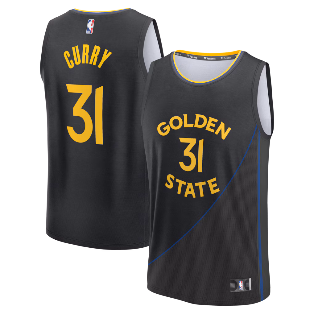 Men's Golden State Warriors Seth Curry Fanatics Black Fast Break Replica Player Jersey - Statement Edition - Jersey