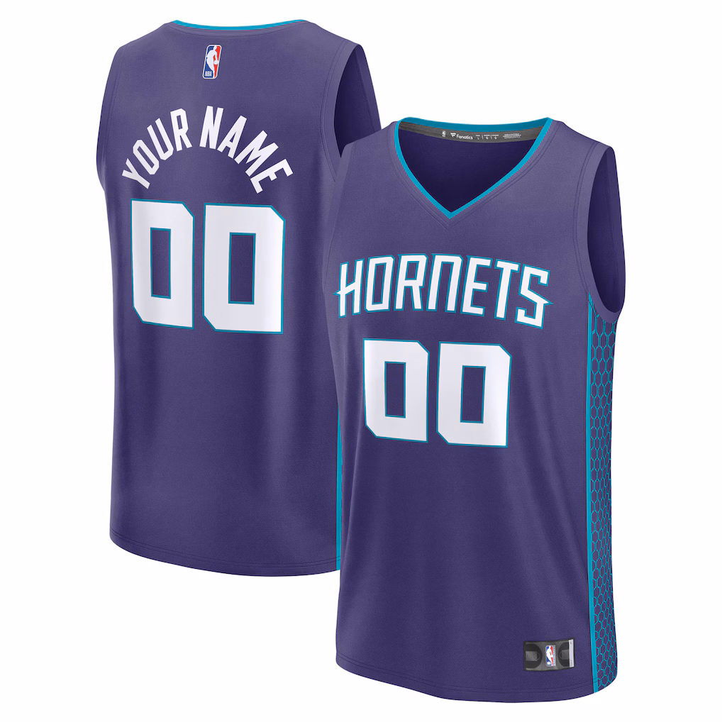 Men's Charlotte Hornets Fanatics Purple Fast Break Custom Jersey - Icon Edition - Jersey