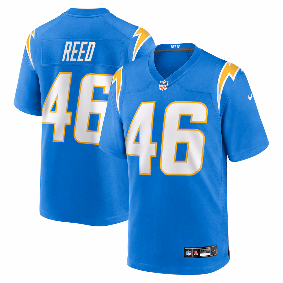 Men's Los Angeles Chargers Nikko Reed Nike Powder Blue Team Game Jersey - Jersey