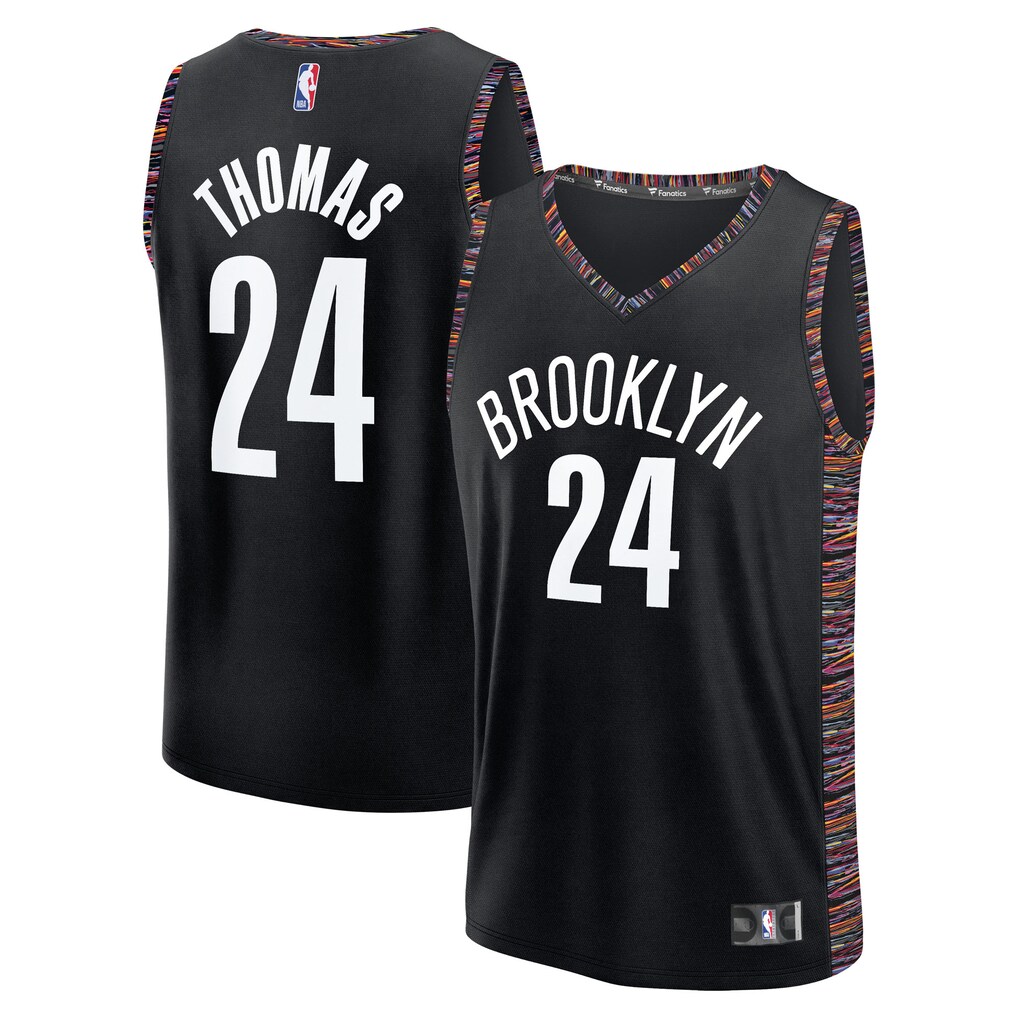 Youth Brooklyn Nets Cam Thomas Fanatics Black 2025/26 City Edition Fast Break Jersey - Jersey