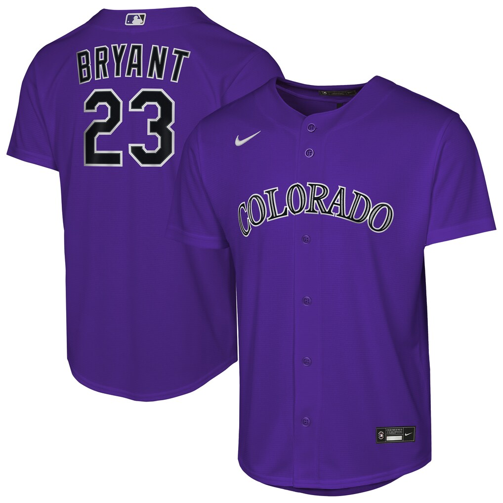 Youth Colorado Rockies Kris Bryant Nike Purple Alternate Replica Jersey - Jersey
