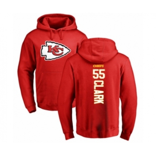 Football Kansas City Chiefs #55 Frank Clark Red Backer Pullover Hoodie - Jersey