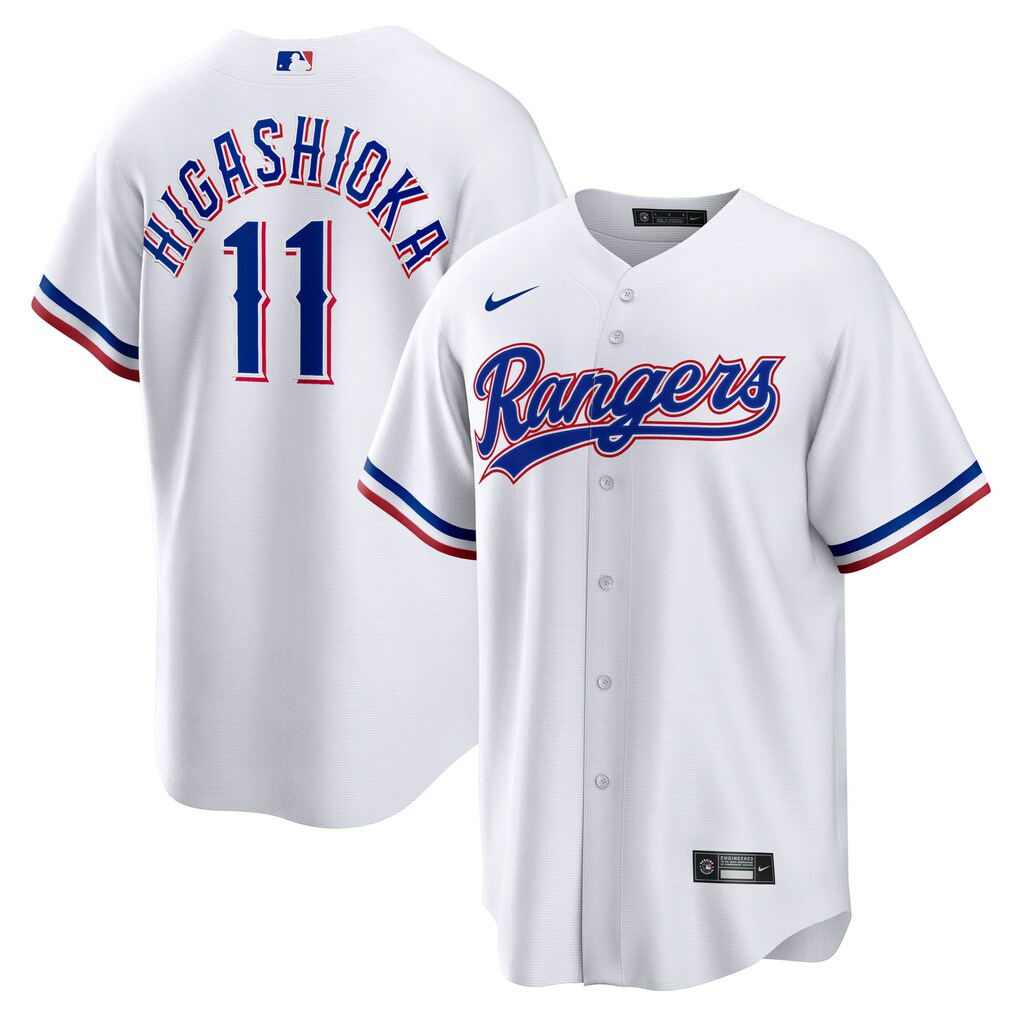 Men's Texas Rangers Kyle Higashioka Nike White Home Replica Jersey - Jersey