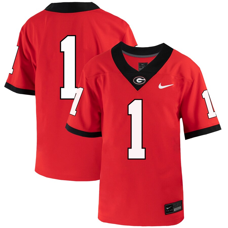 Youth Nike #1 Red Georgia Bulldogs 1st Armored Division Old Ironsides Untouchable Football Jersey - Jersey