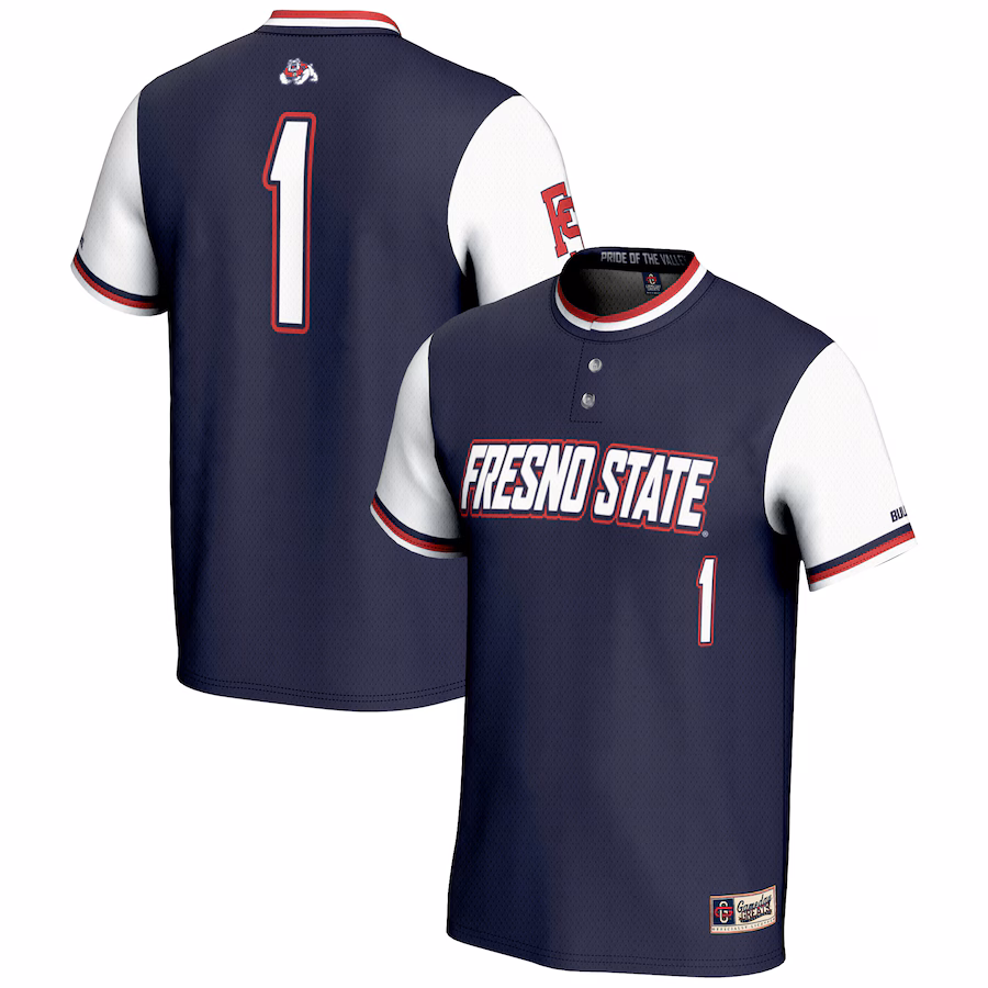 GameDay Greats #1 Navy Fresno State Bulldogs Lightweight Softball Jersey - Jersey