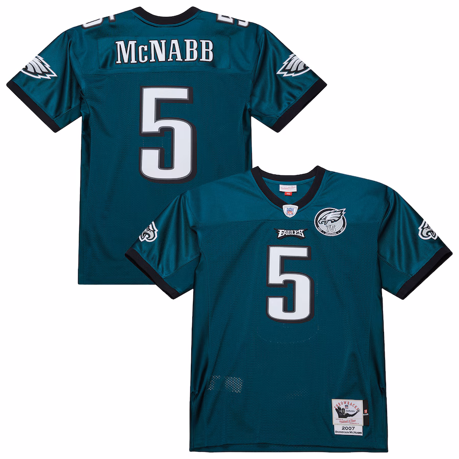 Men's Philadelphia Eagles Donovan McNabb Mitchell & Ness Midnight Green 2007 Authentic Throwback Retired Player Jersey - Jersey