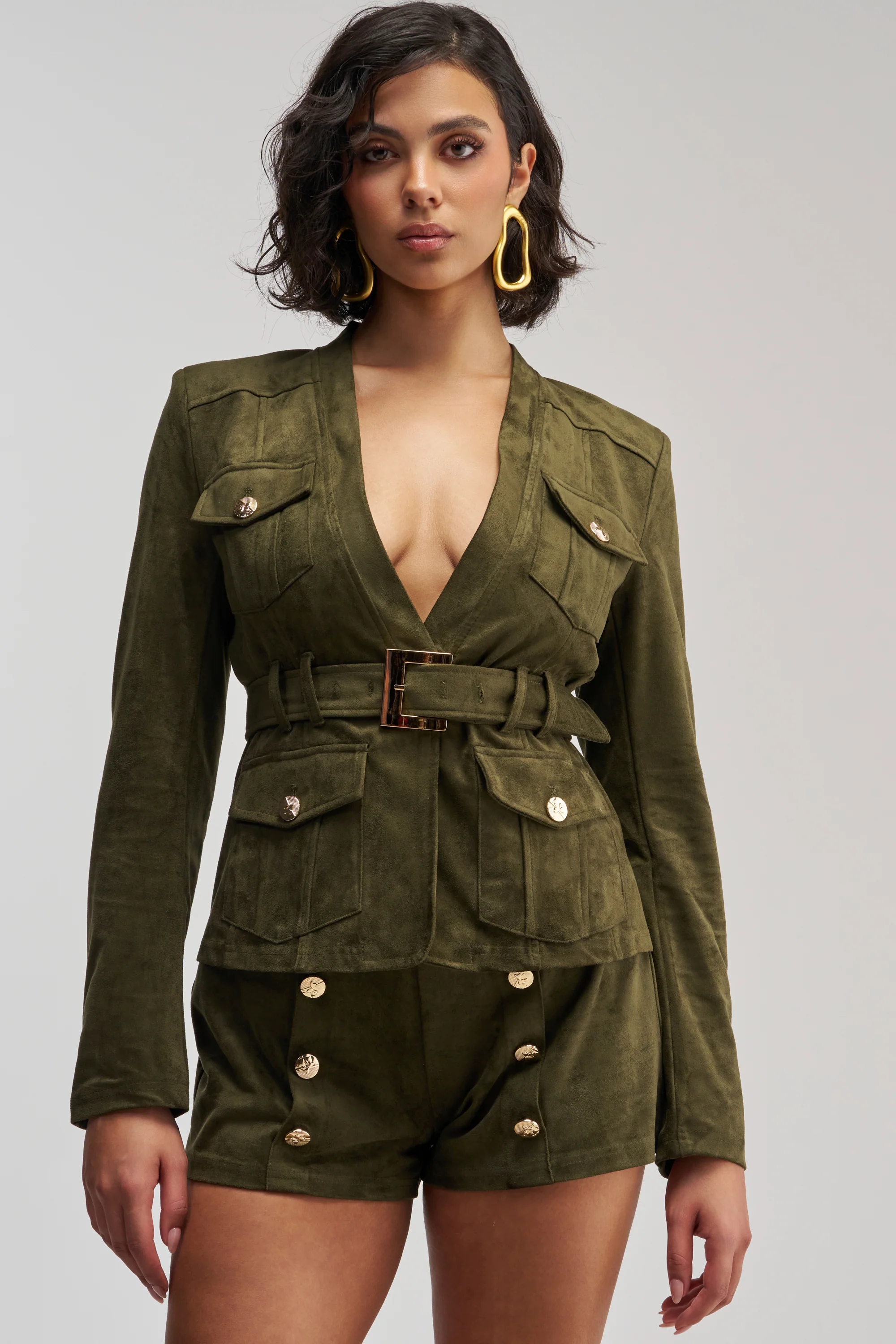 LOLITA FAUX SUEDE BLAZER - Akira Wear