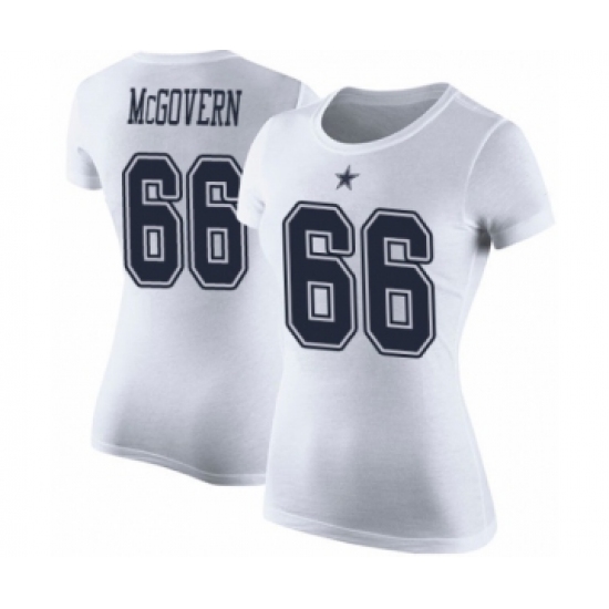 Football Women's Dallas Cowboys #66 Connor McGovern White Rush Pride Name & Number T-Shirt - Jersey