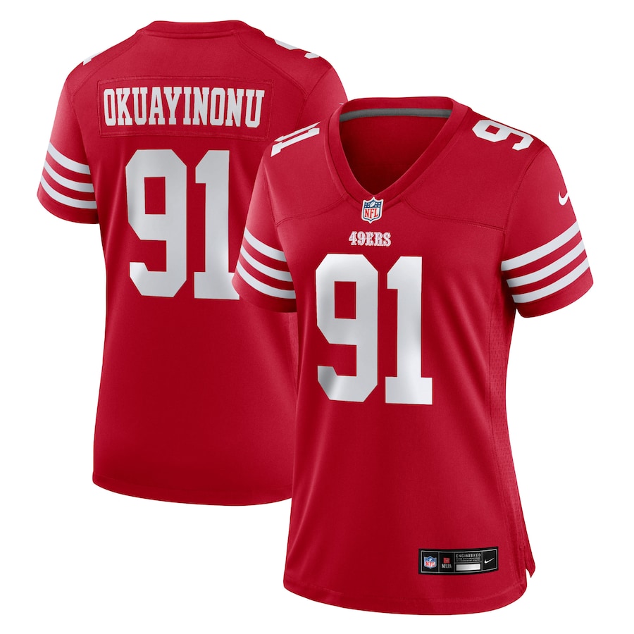 Women's San Francisco 49ers Sam Okuayinonu Nike Scarlet Team Game Jersey - Jersey