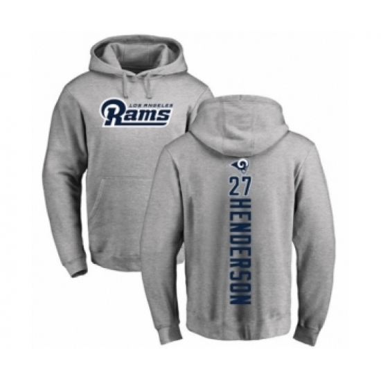 Football Los Angeles Rams #27 Darrell Henderson Ash Backer Pullover Hoodie - Jersey