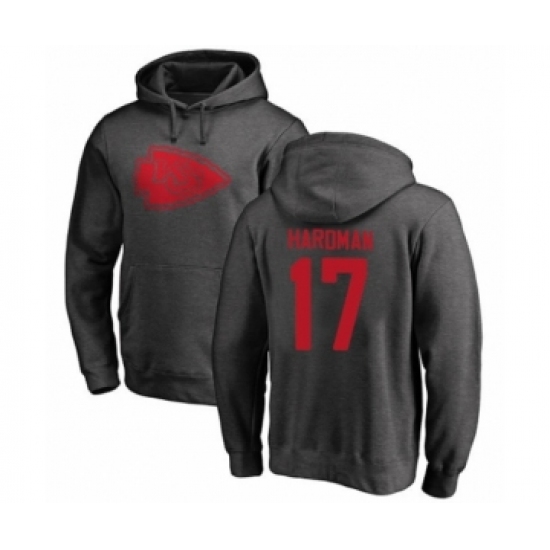 Football Kansas City Chiefs #17 Mecole Hardman Ash One Color Pullover Hoodie - Jersey