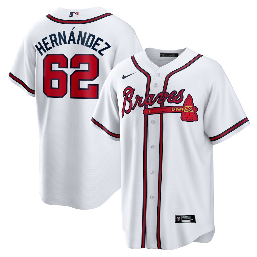 Men's Atlanta Braves Daysbel Hernandez Nike White Home Replica Jersey - Jersey