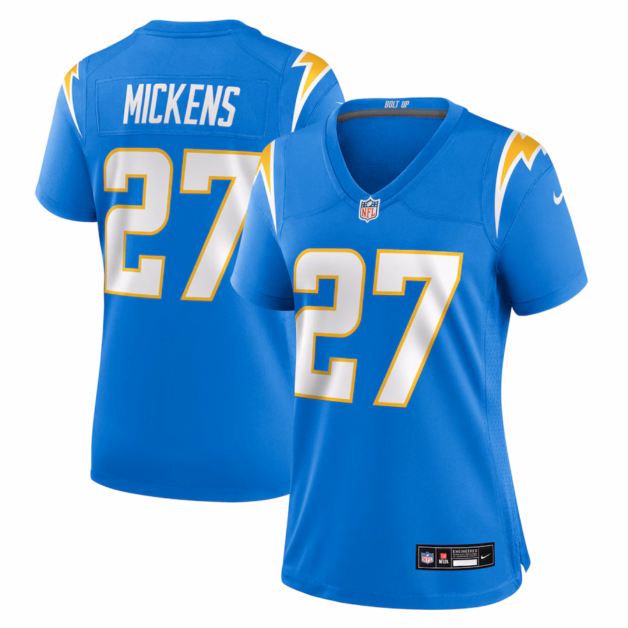 Women's Los Angeles Chargers R.J. Mickens Nike Powder Blue Team Game Jersey - Jersey