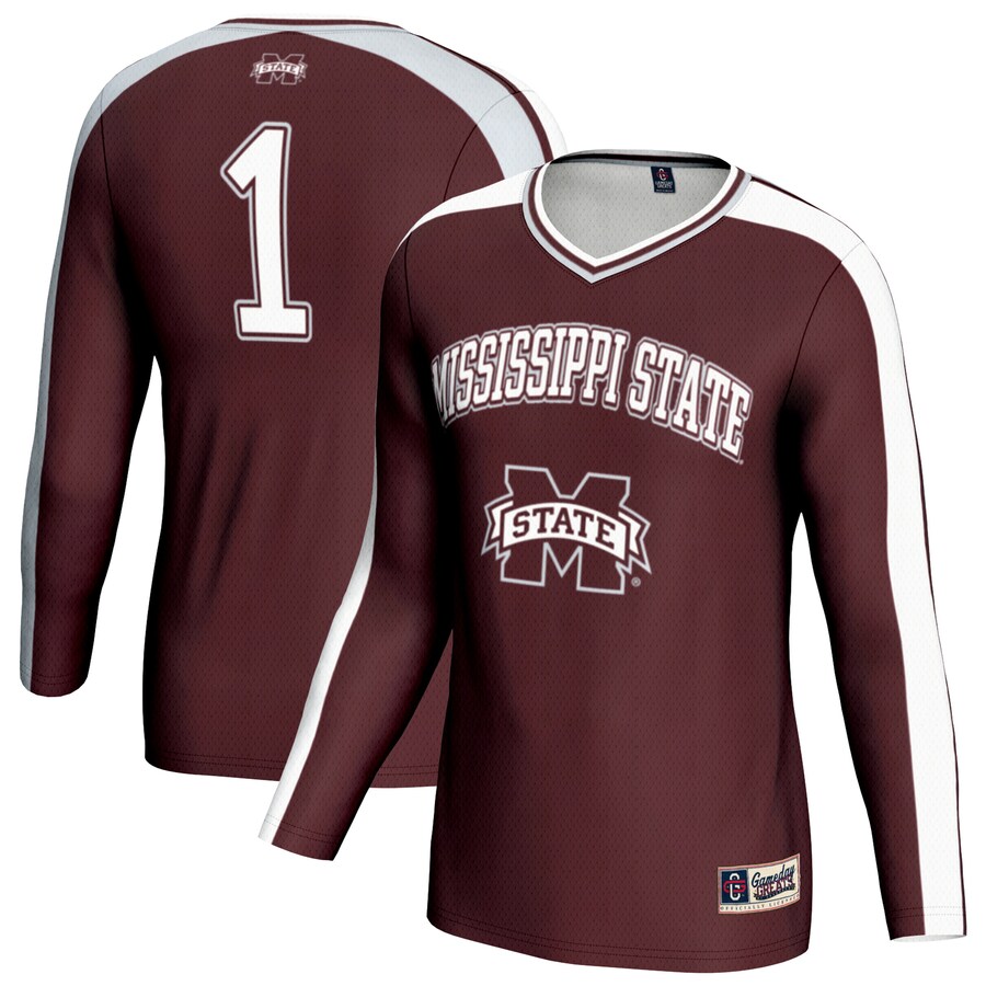 Youth GameDay Greats Maroon Mississippi State Bulldogs #1 Lightweight Volleyball Fashion Jersey - Jersey