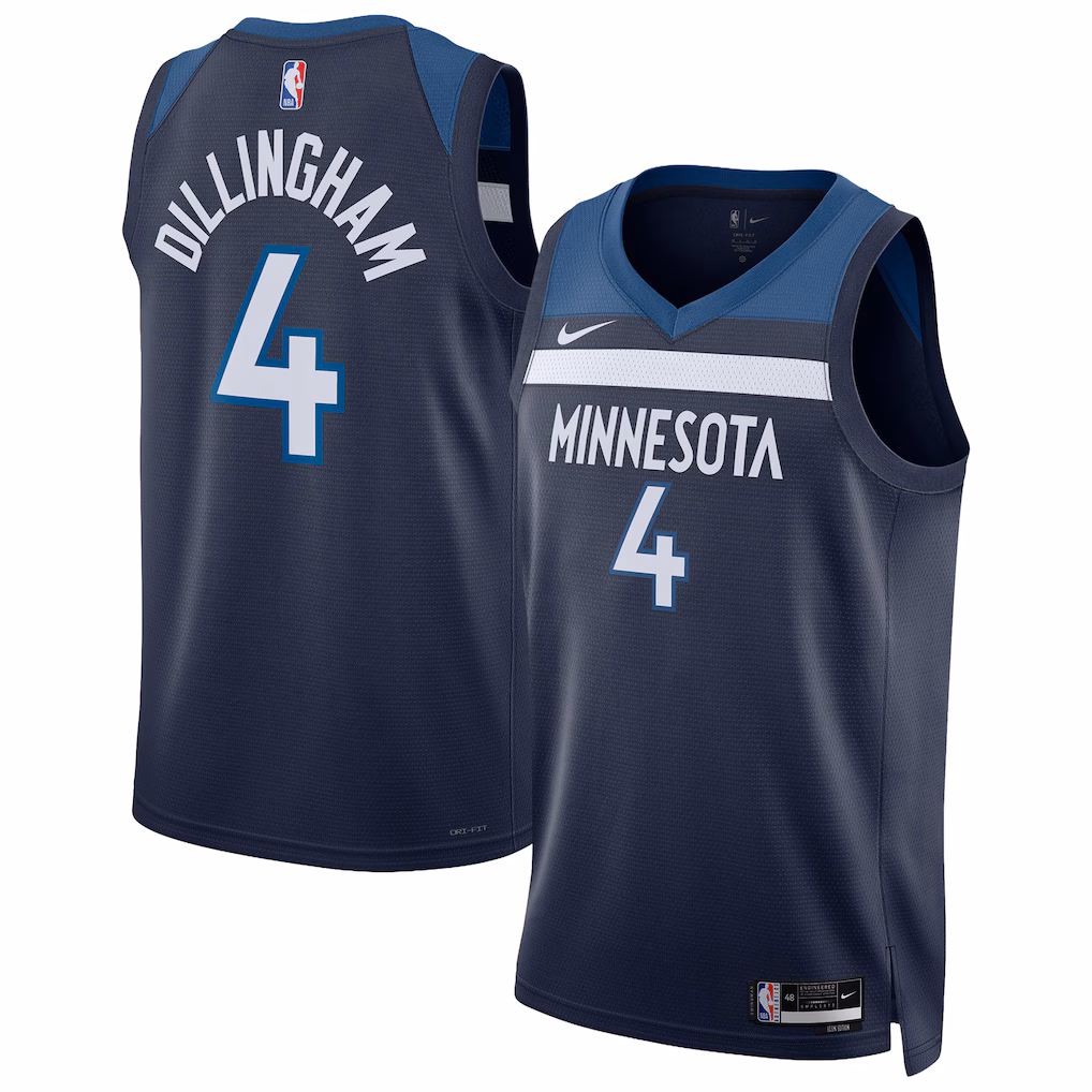 Unisex Minnesota Timberwolves Rob Dillingham Nike Navy Swingman Jersey - Icon Edition - Jersey
