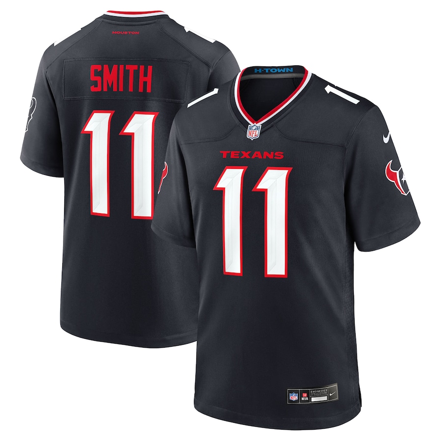 Men's Houston Texans Tremon Smith Nike Navy Team Game Jersey - Jersey
