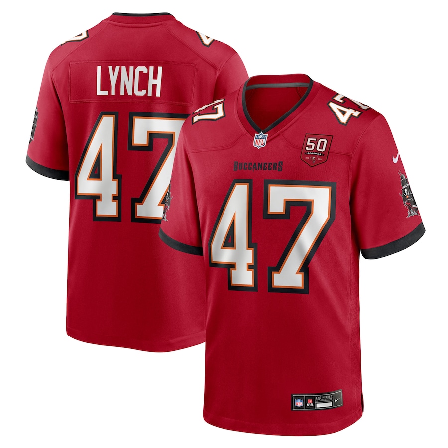 Men's Tampa Bay Buccaneers John Lynch Nike Red 50th Anniversary Game Jersey - Jersey