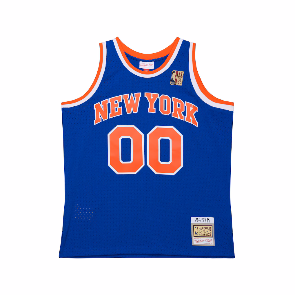 Men's MF DOOM x NY Knicks x Mitchell & Ness Blue A New York Story Fashion Jersey - Jersey