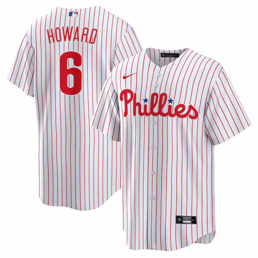 Men's Philadelphia Phillies Ryan Howard Nike White Replica Player Jersey - Jersey