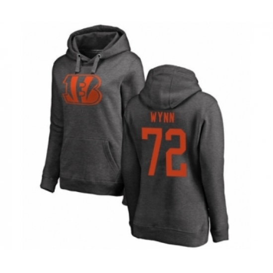 Football Women's Cincinnati Bengals #72 Kerry Wynn Ash One Color Pullover Hoodie - Jersey