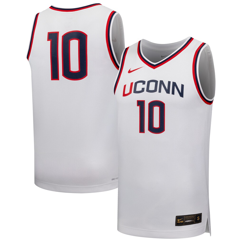 Unisex Nike #10 White UConn Huskies Replica Basketball Jersey - Jersey