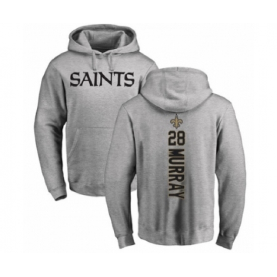 Football New Orleans Saints #28 Latavius Murray Ash Backer Pullover Hoodie - Jersey