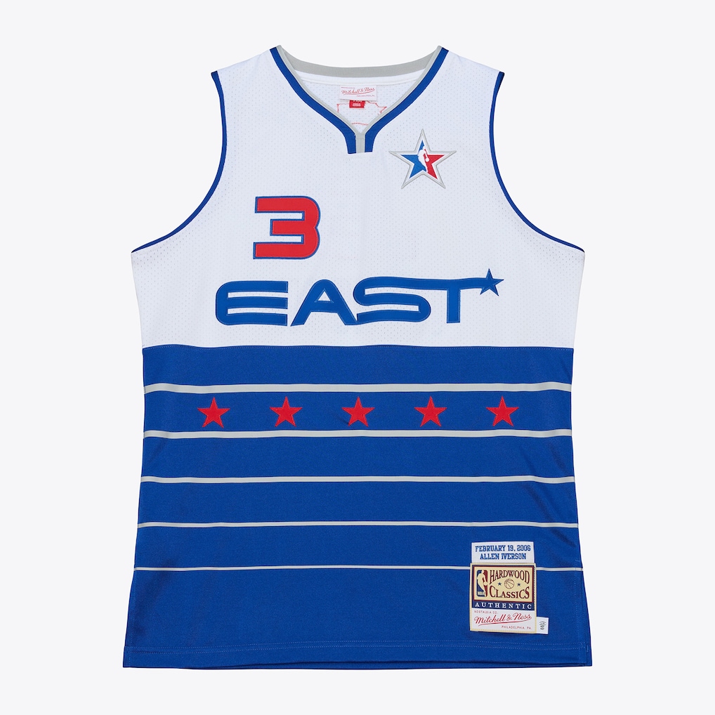 Men's 2006 NBA All-Star Game Allen Iverson Mitchell & Ness White/Blue Authentic Jersey - Jersey