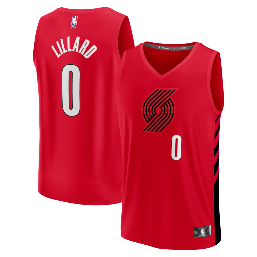 Men's Portland Trail Blazers Damian Lillard Fanatics Red Fast Break Replica Jersey - Statement Edition - Jersey