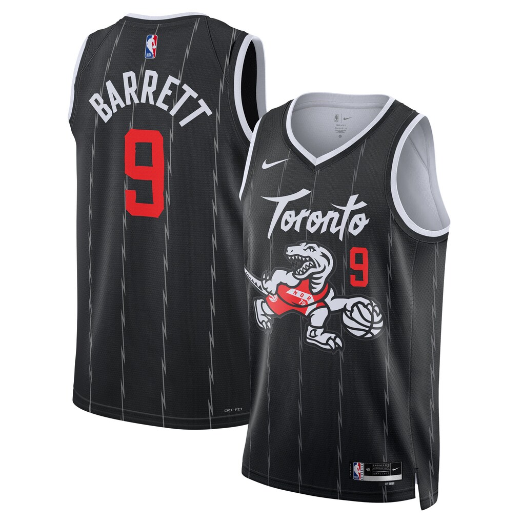 Unisex Toronto Raptors RJ Barrett Nike Black 2025/26 Swingman Jersey - City Edition - Jersey