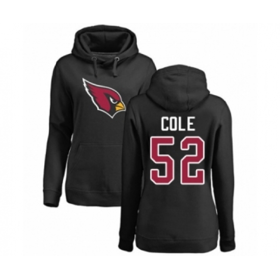 Football Women's Arizona Cardinals #52 Mason Cole Black Name & Number Logo Pullover Hoodie - Jersey