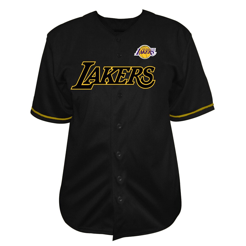 Men's Los Angeles Lakers Fanatics Black Big & Tall Pop Full-Button Jersey - Jersey